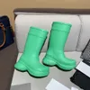 أحذية مصممة بوتس فاخرة أحذية نسائية باريس CROC 20MM ARCH EVA Rubber Boots Fashion Green Bludle Pink Brown Black Whith High Boot Platform