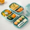 Ensembles de vaisselle Boîte à déjeuner Boîte étanche Grande capacité Design minimaliste moderne Bento avec organisation d'ustensiles