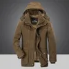 Mens Down Parkas Parka Outdoor Winter Jacket Plus Velvet Thick Warm Multi Pocket Jackets Solid Male Coat Large Size Clothing 231101