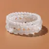 Charm Bracelets 100% Natural Plaster Selenite Bracelet 6810 mm Round White Fine AAA Stone Beads Mineral Cat Eye Yoga Balance Jewelry 231101