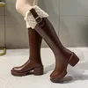 Boot Knee High Chelsea Boots Winter Warm Warm Furry Shoes Natual Ender Ender heels Quapers Ladies 2023 Western Long 231101