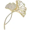 Make-up kwasten Ginkgo broche Luxe temperament Strass Pin Delicaat pakaccessoire