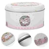 Aufbewahrung Flaschen Zinnplatten Cookie Round Candy Festival Biscuit Container Urlaub Dosen Weihnachtskiste Süß