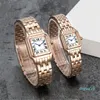 Fashion couple watches imported stainless steel quartz ladies elegant noble diamond table 50 meters waterproof deasiner watch