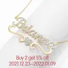 Hjärta med personligt namn halsband för kvinnor anpassade guld rostfritt stål blingbling hänge personaliserad isad halsband 22011282n