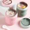 Lunch Boxes 400ml500ml Stainless Steel Soup Cup Thermal Lunch Box Food Container with Spoon Vaccum Cup Insulated Bento Box for Kids School 230331