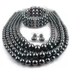 Exaggerated imitation pearl beading three piece set with multi-layer pearl necklace Jewelryset 2420 231015