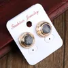 Stud Earrings Natural Dark Grey Gray Labradorite Semi Precious Stone Bead Charm Pure Gold Color Frame Rim Push Back Earring For Women Man