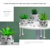 Декоративные цветы офис столик в горшке украшения Diy Plante Artificielle Artificial Mini Plants Desktop Decor Green Cuculate 2023