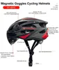 Capacetes de esqui Lua Ultraleve Ciclismo Capacete de Segurança Ao Ar Livre Motocicleta Bicicleta Capacete Removível Visor Óculos MTB Mountain Road Bike Capacete 231101