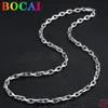 Chokers BOCAI Trendy S925 Sterling Silver Necklace 2mm-5mm Wide Cross O-chain Platinum Plating Argentum Neck Jewelry for Women Men 231101