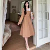 Casual Kleider Mode Elegante Maxi Für Frauen Koreanische Schwarz Weiß Farbe Passenden Schlanke Taille frauen Langarm, Figurbetontes Kleid