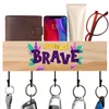 Hooks & Rails Wooden Rack Storage Key Holder Housekeeper On Wall Wood Shelf Box Decoration Accessories Be Brave Hanging Cute Room Decor