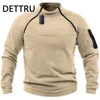 Mens Hoodies Sweatshirts Streetwear Military Sweatshirt Fleece Winter Zipper Pullover Fashion Solid Color Loose Lamb Thick Jacket Men Clothing 231101