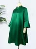 Basic Casual Dresse Loose Dress Three Quarter Sleeves Oversized Yellow Green Pink Fashion Ladies Classy Summer Autumn Robes Gowns 231101