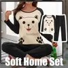 Women's Sleep Lounge Long-sled New Casual Autumn Spring Casual Women Clothes Large Pajamas Home Trousers Cartoon Size Pajamas Suit Women's Cute L231102