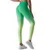 Leggings tricotés sans couture pour femmes, couleur bonbon, couleur changeante, serré, taille haute, levage des hanches, pantalon de Yoga, de sport et de Fitness