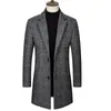 Męska wełniana jesienna i zimowa wełniana płaszcz w połowie długości płaszcza Klasyczna kolorowa kolorowa druk oraz bawełniana kurtka pogrubiająca S-4xl 231101