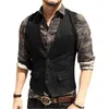 Gilet pour hommes Single Breasted Herringbone Vest Wedding Groomsmen Fashion Mash