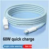 Cavi del telefono cellulare PD 60W di qualità intrecciata USB C ai dati per Huawei 15 Tipo di ricarica rapida Drop Delivery Telefoni Accessori DHLUX DHLUX