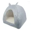 Cat Beds Tent-type Collapsible Dog Bed Foldable House Indoor Kitten Puppy Cave Sleeping Plush Soft Mat Washable