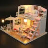 Doll House Accessories Creative handmade DIY 3D puzzle pink doll house childrens toys girls teenagers adults 12birthday gifts 231102