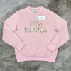 24SS Casablanca Rainbow Crayon Temple sweatshirt New designer casa round neck unisex long sleeved sweater pullover jumper hoodies