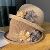 ベレー帽のフォーマルドレスウェディングフローラルフェドーラキャップ女性女性旅行用のエレガントパーティーの通気性盆地サンビーチの帽子