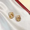 breloques de boucles d'oreilles trinité pour femme concepteur de goujons Semidrill argent fin qualité T0P plus haute qualité compteur cadeau de cristal de luxe de style classique pour petite amie 002