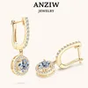 Ear Cuff Anziw 2023 Women Hoops 925 Silver Gold Drop Earrings Dangle Real Earring Original GRA Certified Wedding Jewelry Gifts 231101