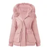 Jaquetas femininas 2023 inverno e outono mulheres algodão para baixo hoodies puffer acolchoado casacos quentes engrossar gola de pele plush windbreaker