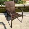 Camp Furniture Rattan Chair Outdoor Patio Terrace Leisure Cafe Milk Tea Shop Garden Armrest