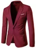 Herenpakken Bordeaux Blazer Jasje Slim Fit Man Vrije tijd Effen Kleur Fonds Jeugd Kleine Enkele Losse Jas Trend