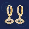 Серьги мод золотой цвет злой голубой глаз Лучший обруч для женщин турецкие ювелирные изделия 2023