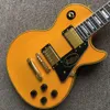 Custom shop, made in China, chitarra elettrica gialla di alta qualità, tastiera in palissandro, hardware dorato, spedizione gratuita