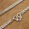 Kedjor äkta S999 Pure Silver Chain for Women 3,5 mm/4,3 mm fyrkantiga vete par passar alla pendellsmän Siilver-halsband 20-28inchl