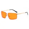 Солнцезащитные очки квадратные персонализированные модные современные женские и мужские 2023 Y2K металлические модные очки для вождения в стиле ретро Rave Party UV400