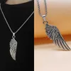 INS Feather Wings Necklace Men's Hip Hop Simple Personality Long Pendant Versatile Long Sweater Chain 231015