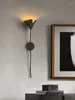 Vägglampa mässing kinesisk lotus blad enkel zen te rum restaurang studera kreativ personlighet villa trappa