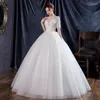 웨딩 드레스 간단한 짧은 소매 빛나는 스팽글 가운 가운 플러스 크기 맞춤형 신부 드레스 vesido de noiva bride