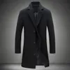 Mens Wool Blends Autumn Winter Fashion Mens Woolen Coats Solid Color Single Breasted Lapel Long Coat Jacket Casual Overcoat Plus Size 5 Colors 231102