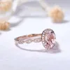 Bagues en or les moins chères en Morganite rose, nouveau Design de luxe, bijoux fins en or massif avec de vrais diamants