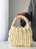 Super thick Icelandic wool diy hand woven bag made by oneself Handmade Korean version Handheld mailman bag 221102