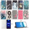 S24 3D PU 가죽 지갑 케이스 Samsung S24 Ultra S24 Plus Flower Butterfly Marble Heart Cat Cat Tape Lock Rock Stone Owl 올빼미 두개골 홀더 플립 커버 북 파우치