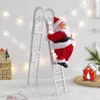 Juldekorationer Electric Climbing Ladder Music Santa Claus Christmas Ornament Decorations For Home Xmas Tree Hanging Decor Year Gift 2024 231102