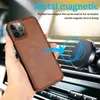 Magnetic Flip Stand Läderfodral för iPhone 15 14 13 12 11 Pro Max XR XS X 7 8 Plus SE Wallet Card -kortplats Telefonomslag Fodral