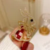 New Rhinestone Rabbit Brooches For Women Pins Cute Carton Style 2023 New Year Good Gift Jewelry 1PC