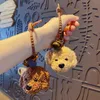 Keychains Lanyards Plush Poodle Teddy Dog Pendant Key Chains For Women Men Girls Car Ring Keychain Bag charm Diy Accessories Par Gift 231101