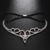 Hoofdbanden Stonefans AB V Vorm Voorhoofd Ketting Hoofdband Haar Sieraden voor Vrouwen Party Crystal Tiara Bruiloft Accessoires 231101