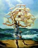 Salvador Dali Uomo e nave nell'oceano Dipinti Art Film Stampa Seta Poster Decorazione della parete di casa 60x90 cm7074257